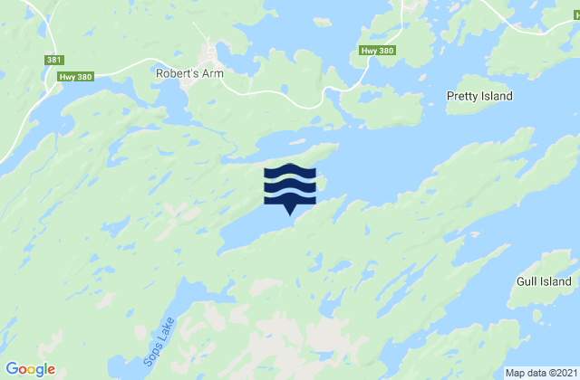 Sops Arm, Canadaの潮見表地図