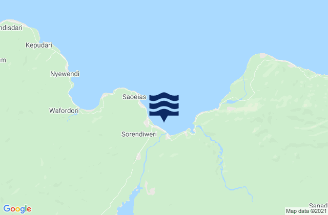Sorendiweri, Indonesiaの潮見表地図