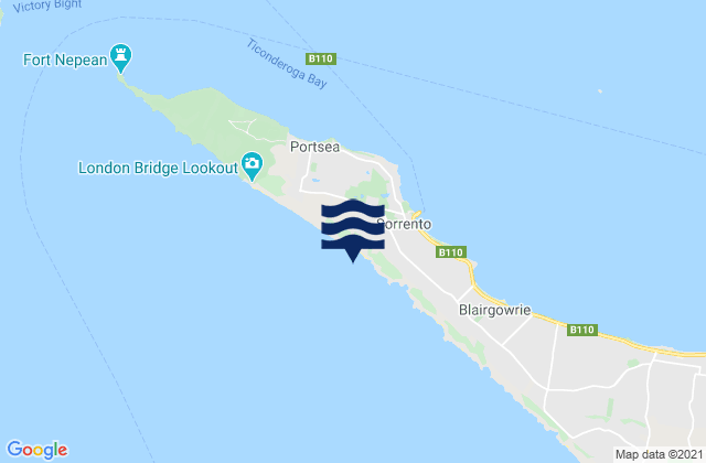 Sorrento Back Beach, Australiaの潮見表地図