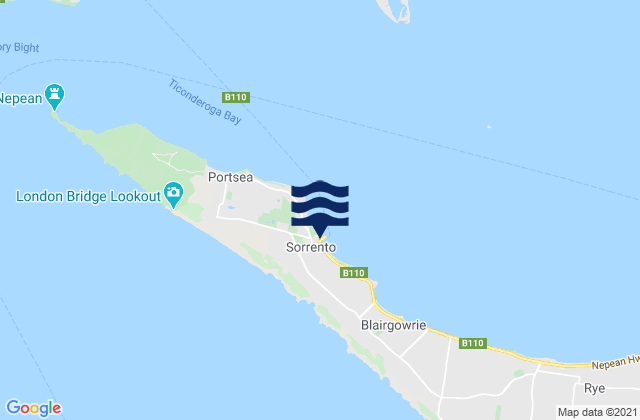 Sorrento, Australiaの潮見表地図