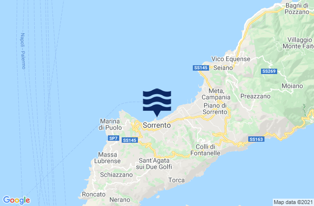 Sorrento, Italyの潮見表地図