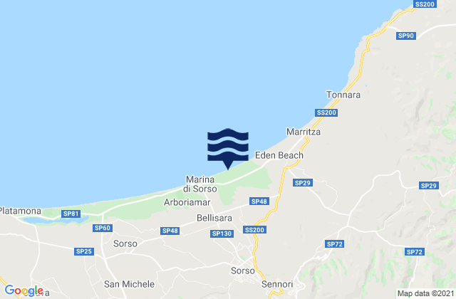 Sorso, Italyの潮見表地図
