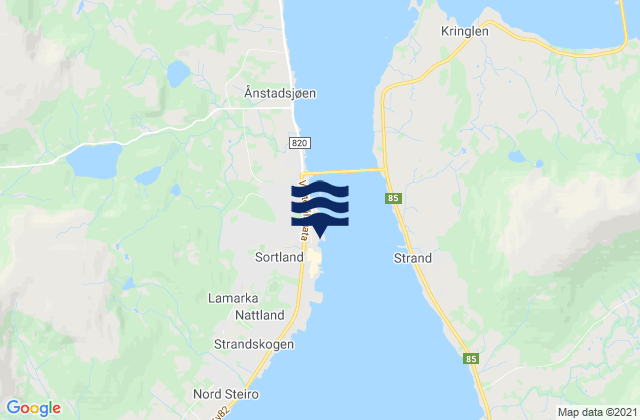 Sortland, Norwayの潮見表地図
