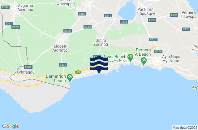 Sotíra, Cyprusの潮見表地図
