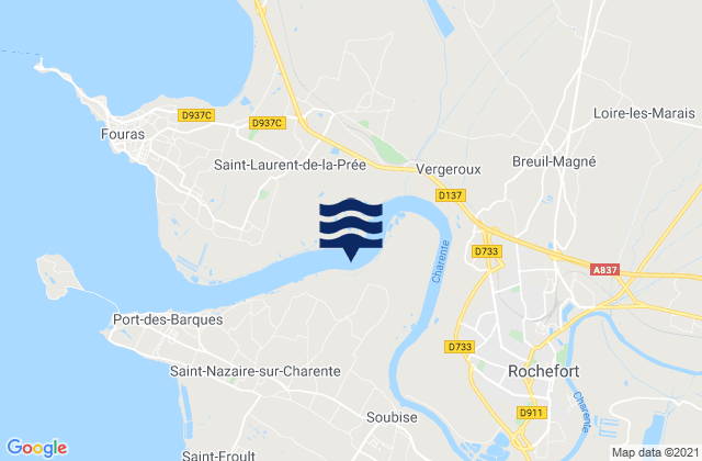 Soubise, Franceの潮見表地図