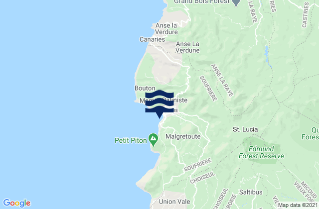 Soufrière, Saint Luciaの潮見表地図
