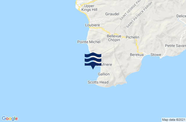 Soufrière, Dominicaの潮見表地図