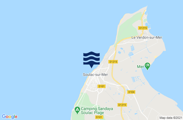 Soulac-sur-Mer, Franceの潮見表地図