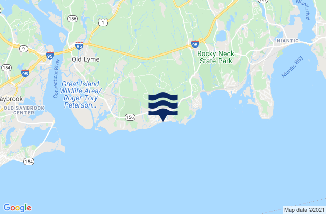 Sound View Beach Old Lyme, United Statesの潮見表地図