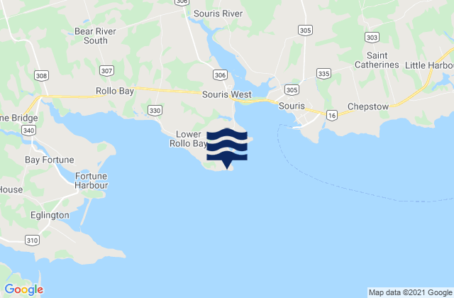 Souris Head, Canadaの潮見表地図