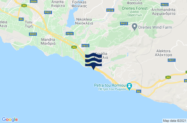 Souskioú, Cyprusの潮見表地図