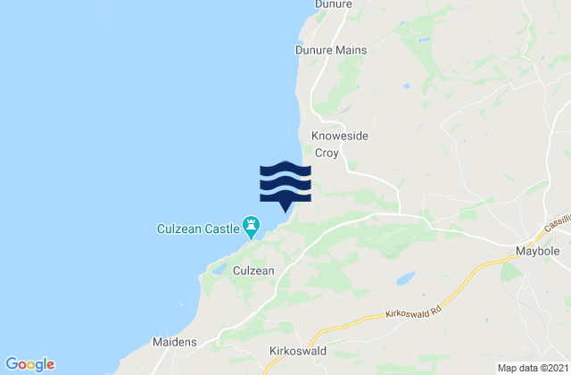 South Ayrshire, United Kingdomの潮見表地図