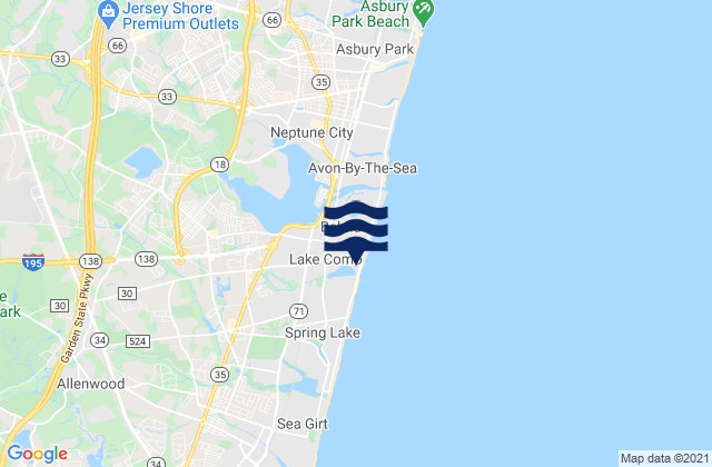 South Belmar, United Statesの潮見表地図