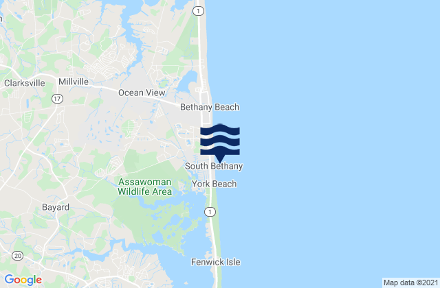 South Bethany, United Statesの潮見表地図
