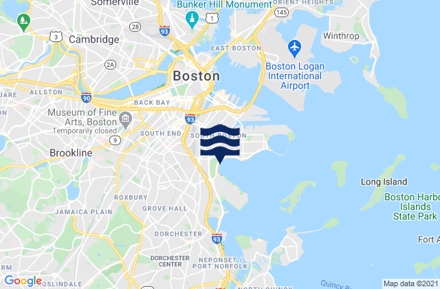 South Boston, United Statesの潮見表地図