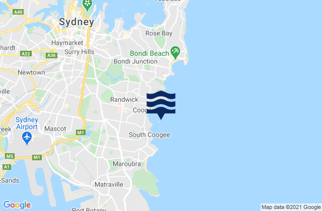 South Coogee, Australiaの潮見表地図