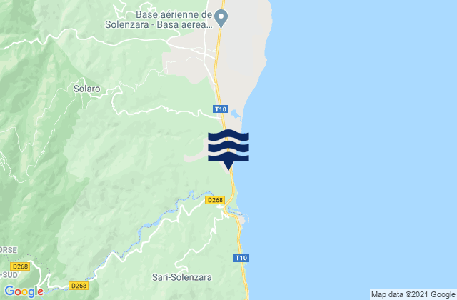 South Corsica, Franceの潮見表地図