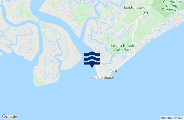 South Edisto River entrance, United Statesの潮見表地図