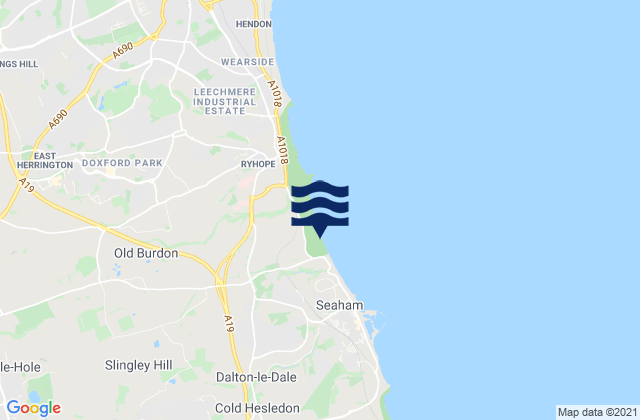 South Hetton, United Kingdomの潮見表地図