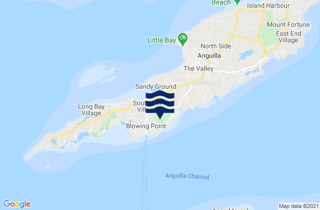 South Hill, Anguillaの潮見表地図