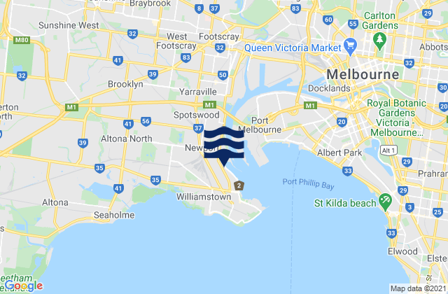 South Kingsville, Australiaの潮見表地図