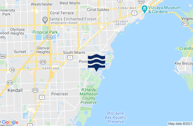 South Miami, United Statesの潮見表地図