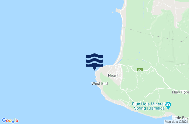 South Negril Point, Jamaicaの潮見表地図