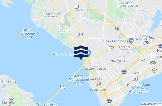South Newport River, United Statesの潮見表地図