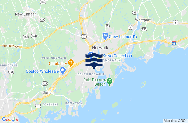 South Norwalk, United Statesの潮見表地図