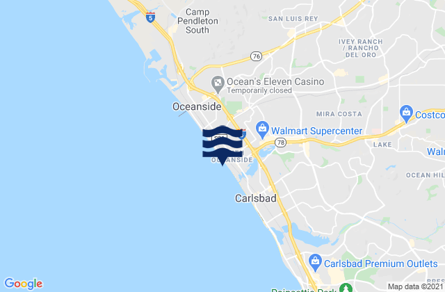 South Oceanside Beach, United Statesの潮見表地図