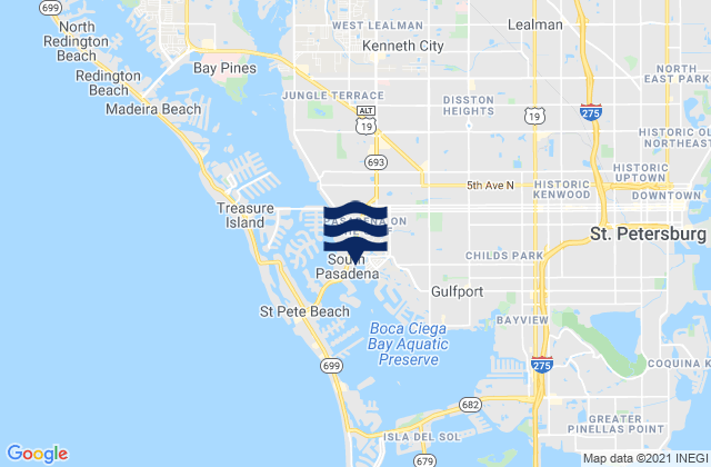 South Pasadena, United Statesの潮見表地図