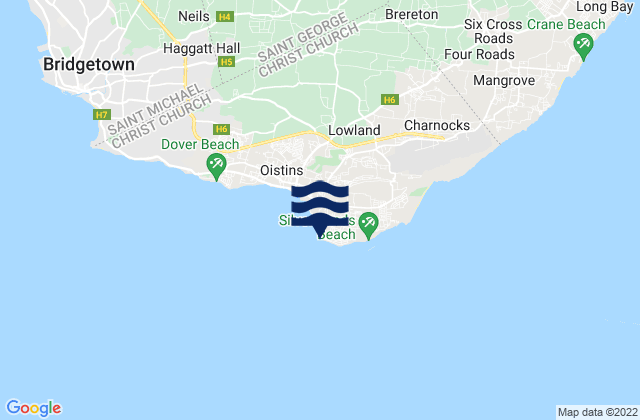 South Point, Barbadosの潮見表地図