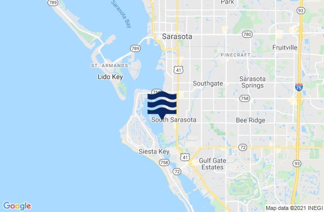 South Sarasota, United Statesの潮見表地図