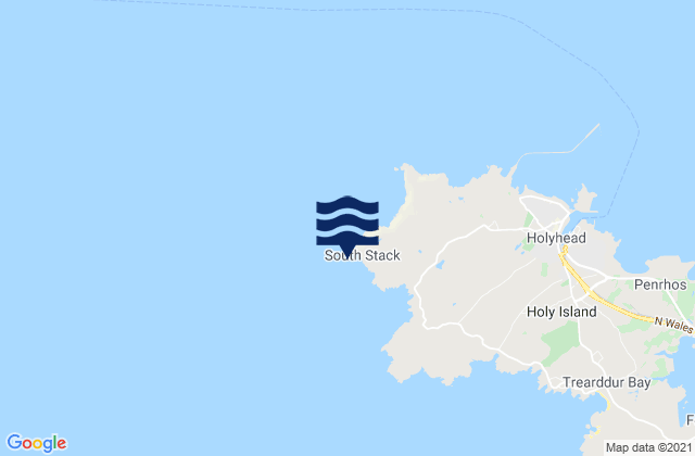South Stack, United Kingdomの潮見表地図