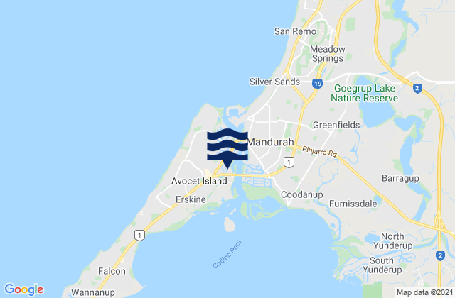 South Yunderup, Australiaの潮見表地図