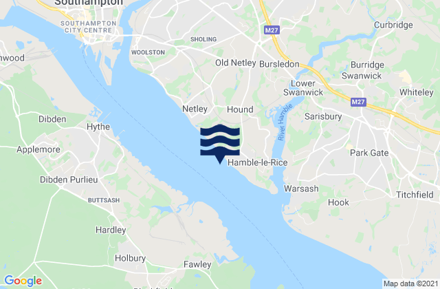 Southampton Water, United Kingdomの潮見表地図