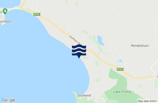 Southend Beach, Australiaの潮見表地図