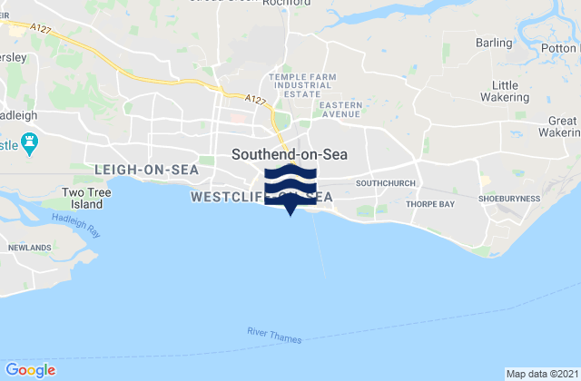 Southend On Sea, United Kingdomの潮見表地図