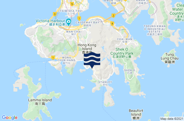 Southern, Hong Kongの潮見表地図