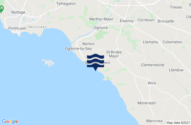 Southerndown, United Kingdomの潮見表地図
