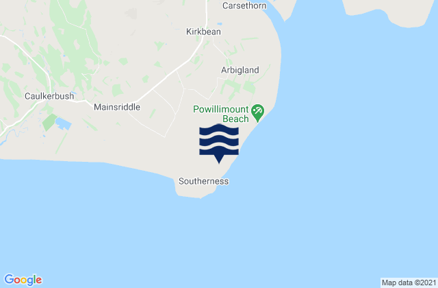 Southerness Beach, United Kingdomの潮見表地図