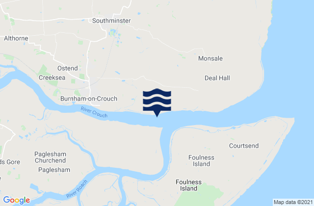 Southminster, United Kingdomの潮見表地図