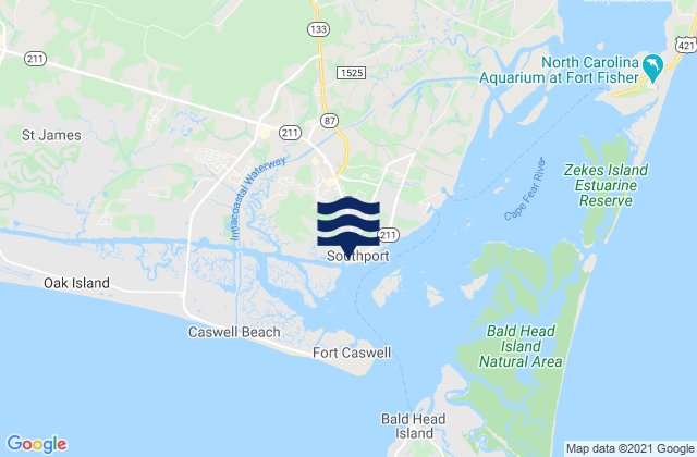 Southport, United Statesの潮見表地図
