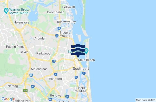 Southport, Australiaの潮見表地図