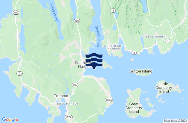 Southwest Harbor, United Statesの潮見表地図