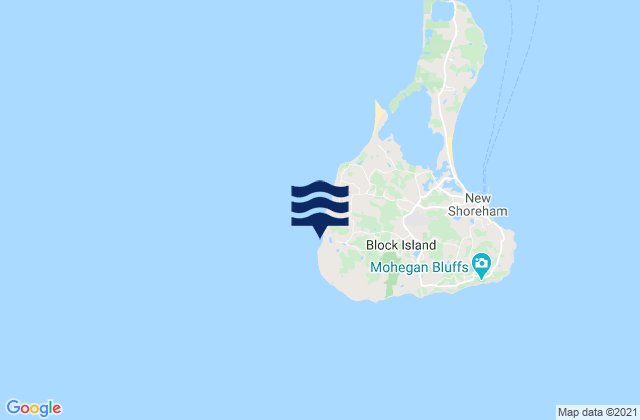 Southwest Point Block Island, United Statesの潮見表地図