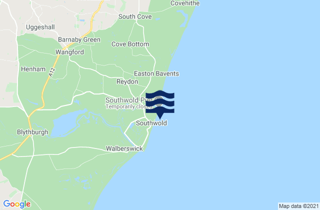 Southwold Beach, United Kingdomの潮見表地図