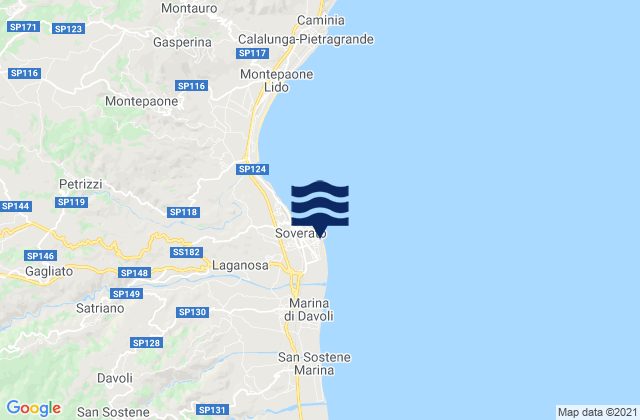 Soverato Marina, Italyの潮見表地図