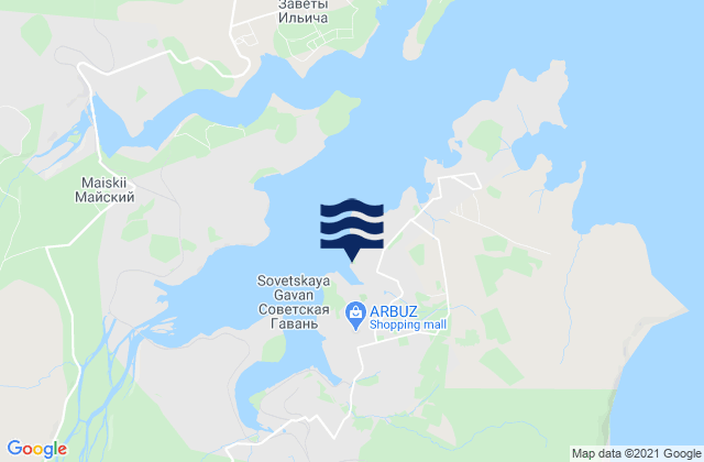 Sovetskaya Harbor, Russiaの潮見表地図