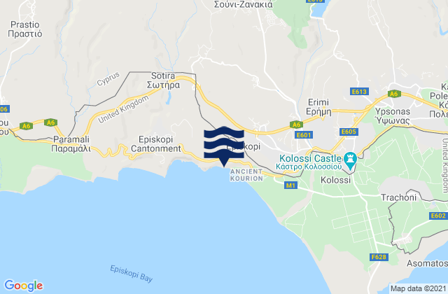 Soúni-Zanakiá, Cyprusの潮見表地図